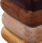 Zyra 18 Inch Side End Table, Sculptural Stacked Design, Mango and Acacia Wood Artisanship, Brown Finish, Modern Accent Table for Living Room, Bedroom, Entryway and Home Decor Display