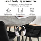 NORDICANA 5 Pieces Round Dining Table Set, 37 Inch Kitchen Table and Chairs for 4 Person, Space Saving Breakfast Nook Table with Black Velvet Upholstered Dining Chairs
