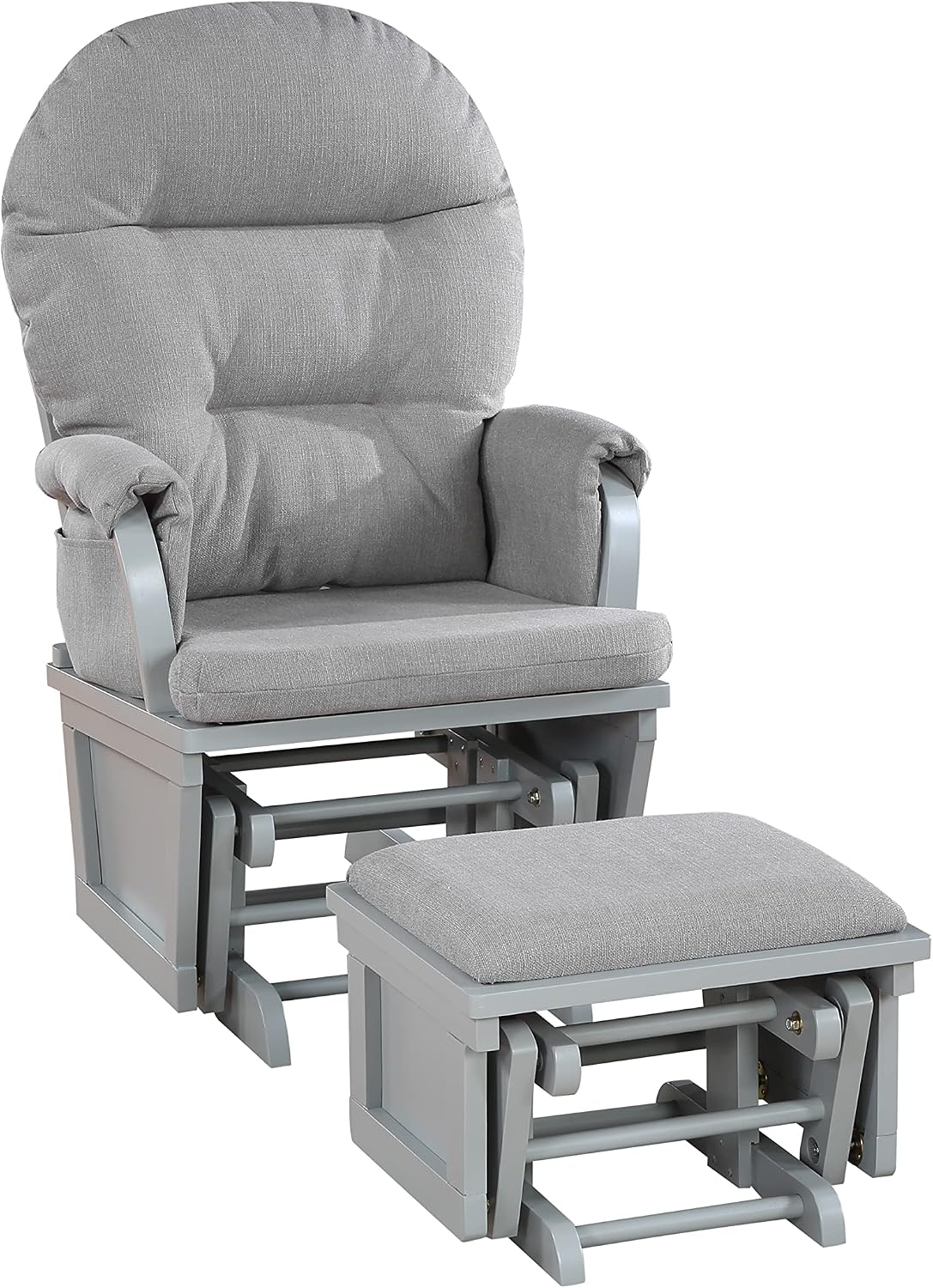 Suite Bebe Maya Glider and Ottoman in Gray Wood and Oyster Gray Fabric