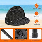 DWVO 48" Round Folding Table Black Heavy Duty Plastic Outdoor Indoor Portable Banquet Card Table with Thick Top and Strong Steel Frame for Picnic Camping Party Event Hosting Solutions