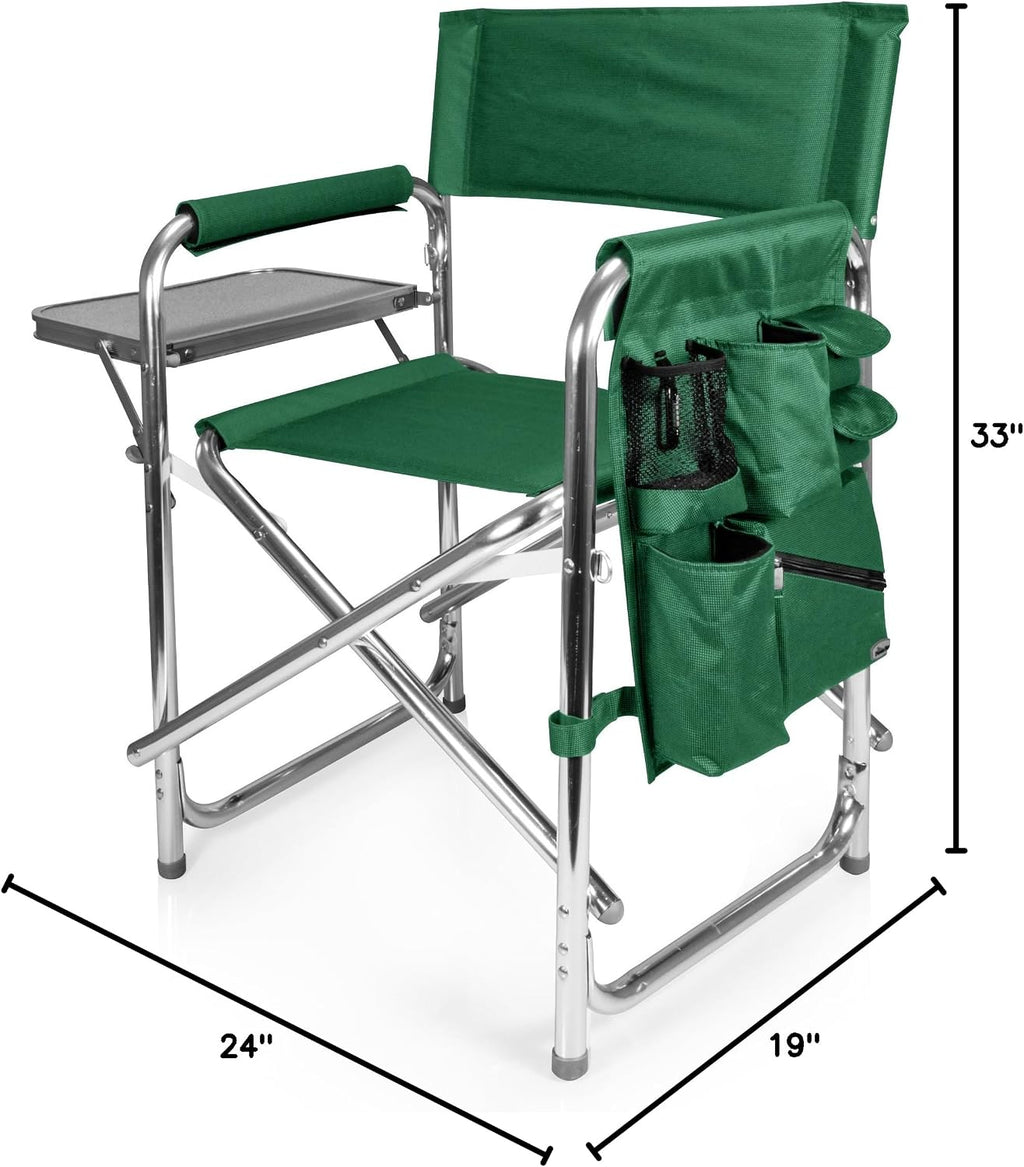 Personalized Imprinted Sports Director Chair with Side Table and Pocket