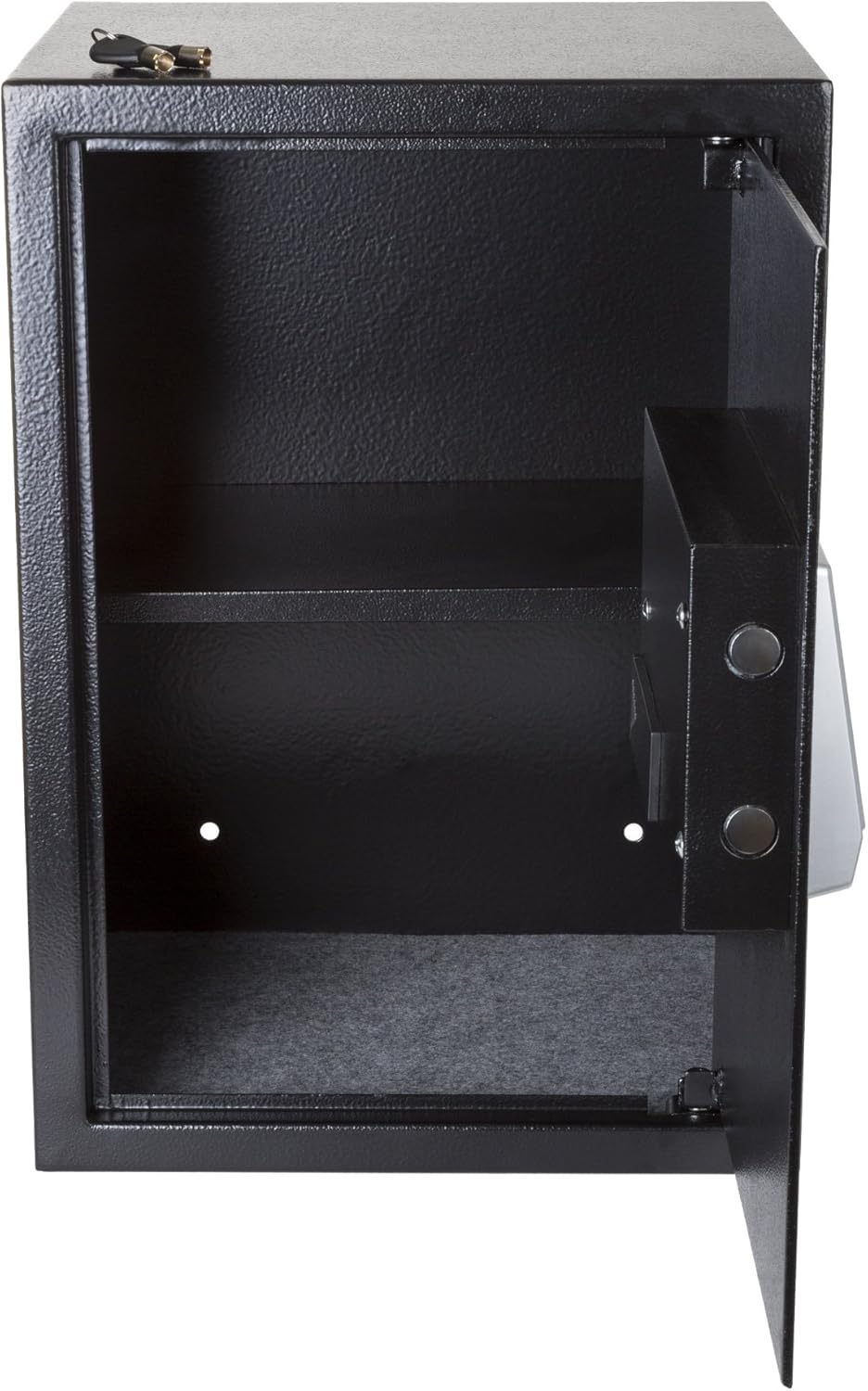 Digital Safe - Electronic Steel Safe with Keypad and Manual Override Keys - Protect Money, Jewelry, Passports - For Home, Business by Stalwart (Black)