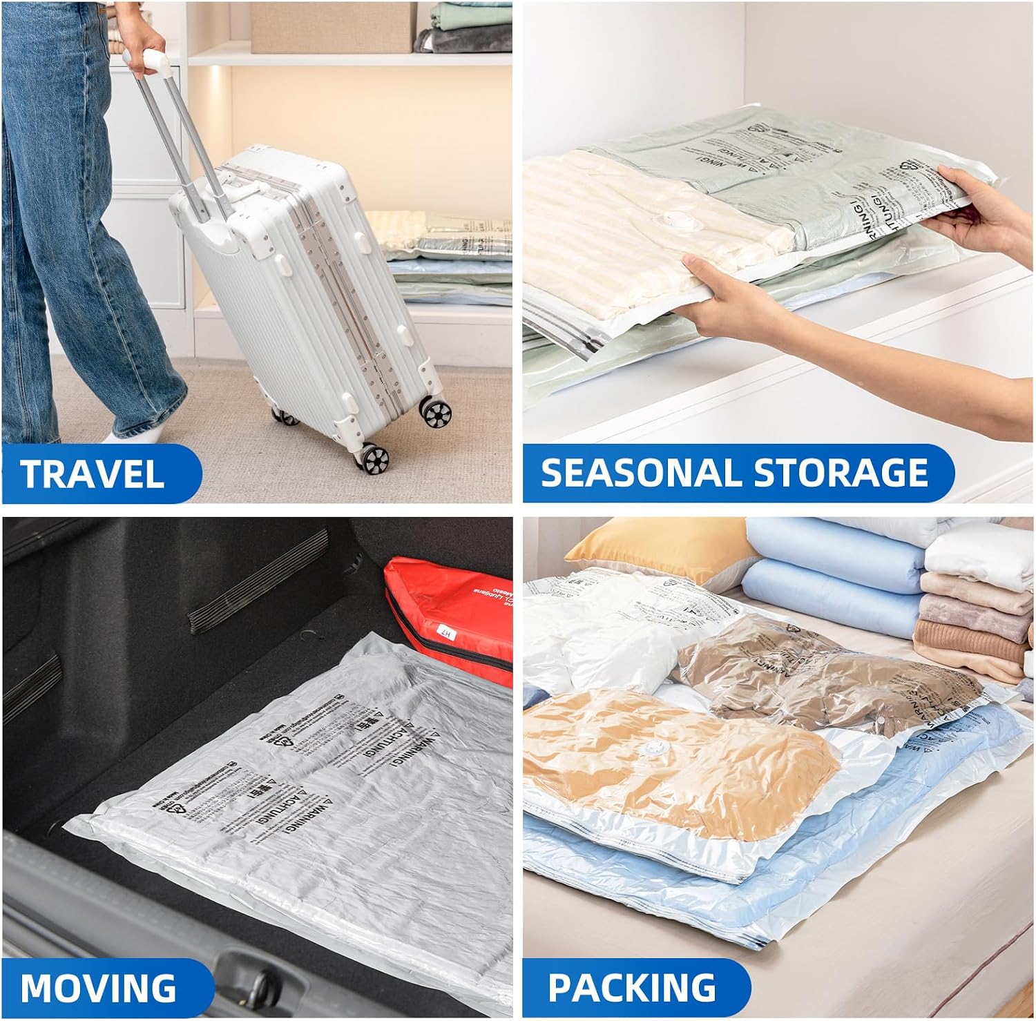 TAILI 8 Pack Vacuum Storage Bags for Comforter and Blankets, Jumbo Vacuum Seal Bags for Bedding 40x31 Inch, Space Saver Bags for Clothes, Pillows, Saving More Closet Space