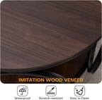 BECHAEO Small Side Table 19.7", 2-Tier Round Bedside Table with Storage, Wood Industrial Design End Tables for Living Room, Bedroom, Office, Bathroom, Dark Coffee