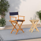Casual Home 24" Director's Chair Honey Oak Frame-with Navy Canvas, Counter Height