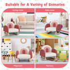Costzon Kids Sofa, Toddler Rocking Chair w/Solid Wood Frames, Plush Fabric, Anti-Tip Design for Kids Room, Nursery, Playroom, Preschool, Birthday Gift for Boys Girls, Toddler Furniture Armchair, Red