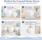 Cizavanta 50 Pack Large Scallop Shells for Crafts, 4-5 Inch Natural White Scallop Shells with 25 Clear Display Stands and Round Craft Mat, Seashells for DIY Painting, Decoupage & Coastal Decor