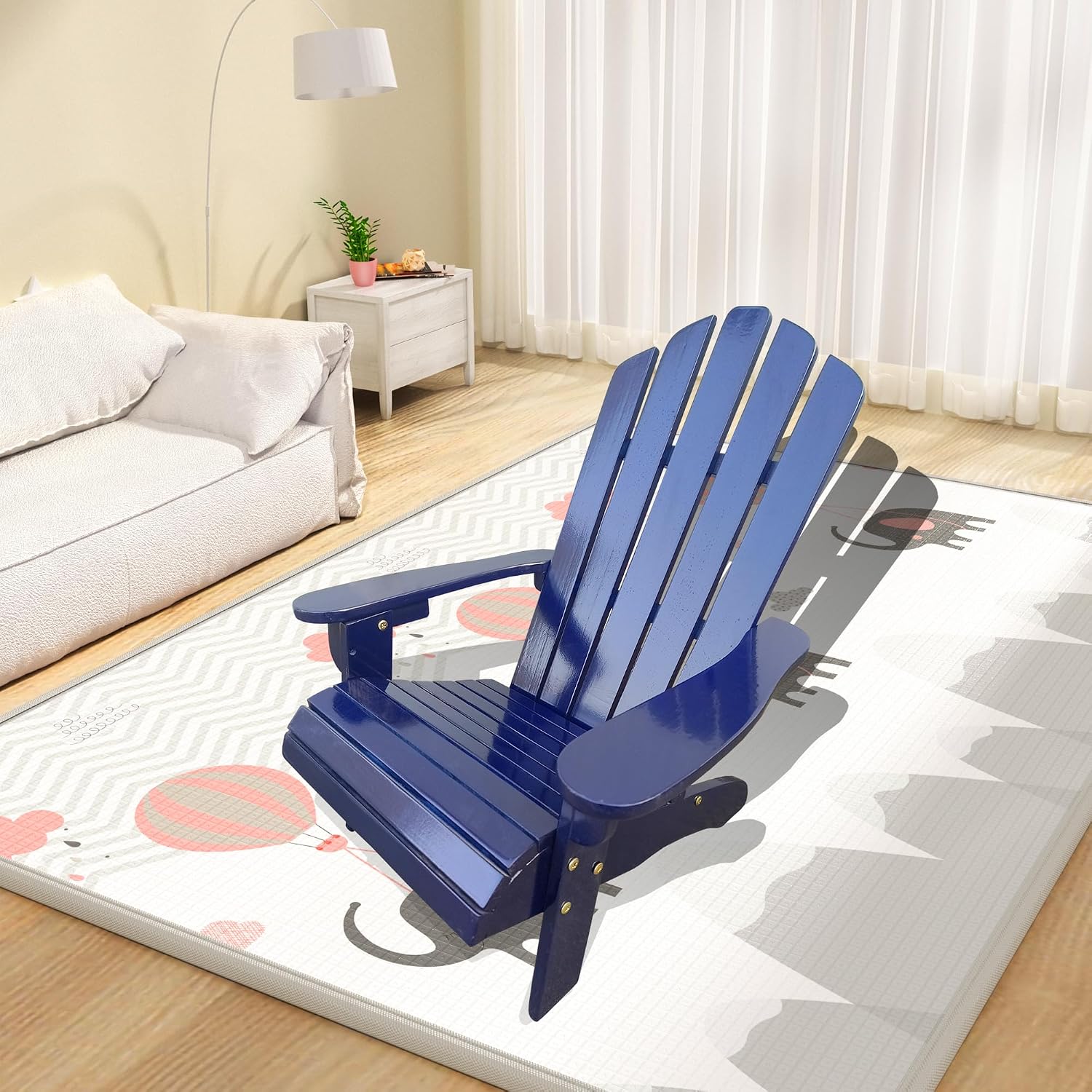 Outdoor or Indoor Wood Children Chair,Blue