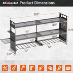 33" W Power Tool Organizer Wall Mount,Heavy Duty Cordless Tool Organizer with 10 Drill Holder, 300 Lbs Capacity 3-Layer Garage Organization for Garage and Workshop (Black)