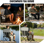 Camping Chairs, High Back Breathable Mesh Camping Chair 300 LBS Capacity, Portable Outdoor Lawn Chairs Folding with Cup Holder for Picnic, Lawn, Beach, Fishing and Sports (Grey)