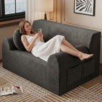 42" Boneless Oversized Chair with Side Pocket, Sofa Small Single Couch in a Box, Deep Seating Boneless Chair for Bedroom Living Room Office Apartment, No Assembly, Dark Grey