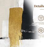 Abstract Neutral Textured Framed Canvas Wall Art Set of 3, Minimalist Wall Decor Modern Art Prints, Black Gold Wall Painting Artwork for Living Room,Bedroom,Dining Room,Office, 16"x24"