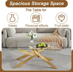 Square Glass End Table 23 Inch with Tempered Glass Top and Metal Tubular Legs for Living Room Home Office, Gold