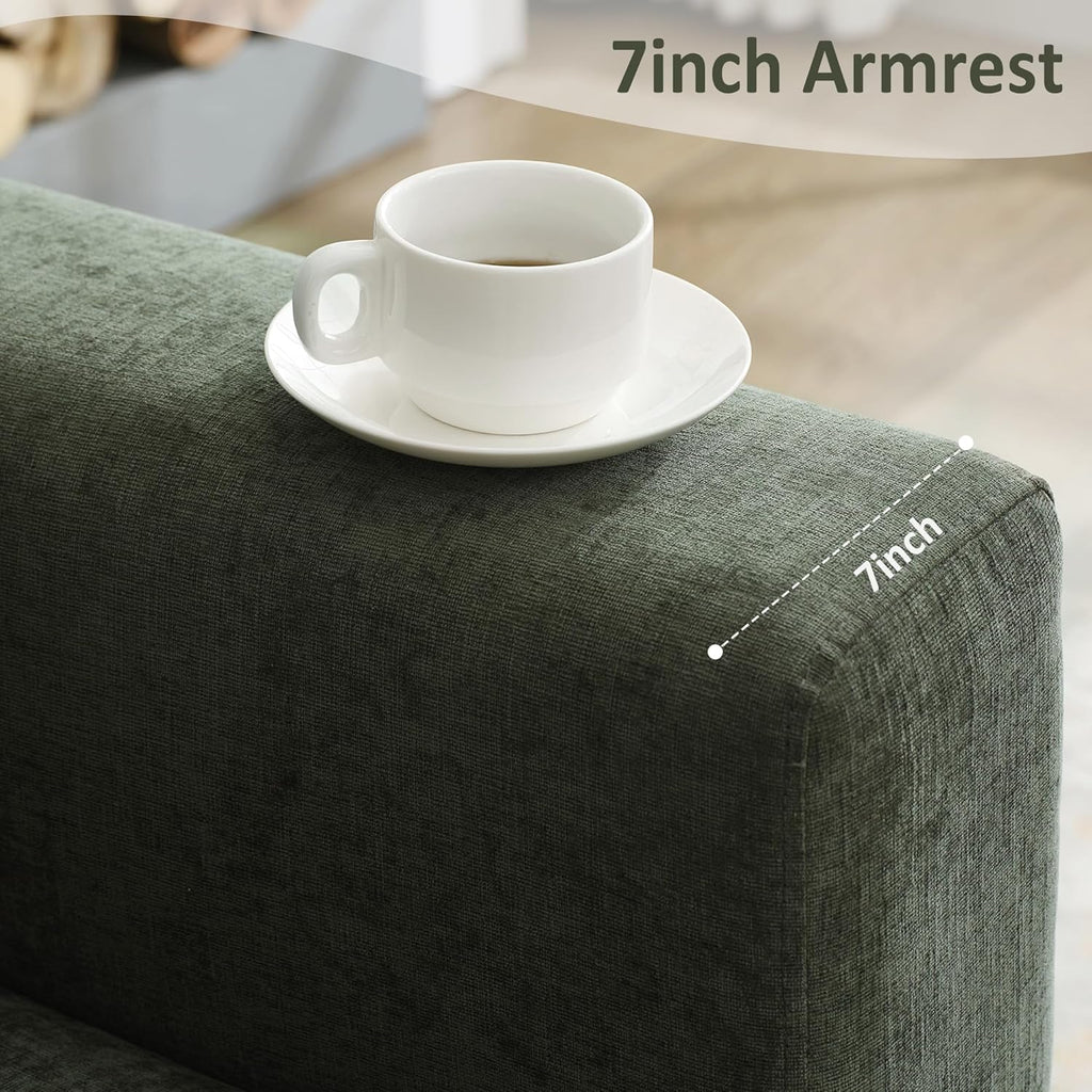 Oversized Accent Chair with Metal Legs,Comfy Armchair and a Half,Modern Century Single Sofa Extra Large Reading Club Chair for Bedroom,Living Room,and Apartment,Chenille,Green