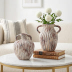 Ceramic Vases Set of 2, Flower Vase Bud Vases Small Vase for Pampas Grass Home Decor Modern Boho Living Room Bathroom Office Coffee Desk Fireplace Centerpieces Gift for Mother, Wife