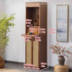 Personal Shrine Altar Table, Altar Cabinet, Meditation Table Storage Cabinet, Puja Table with Drawer, Prayer Stand Riser Home Decor, for Living Rooms, Shrines, Temples(Brown,60cm/23.6in)