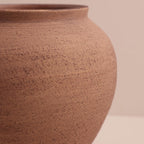 Rustic Terracotta Ceramic Vase, 6.7” Wabi-Sabi Clay Flower Vase, Handmade Pottery Vase for Dried Flowers, Boho Farmhouse Table Centerpiece for Entryway, Shelf, Nightstand Decor