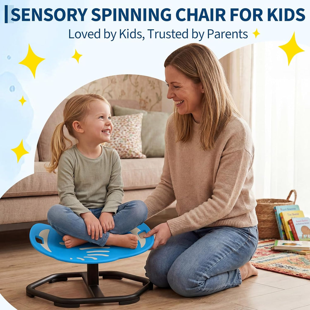 Garvee Spinning Chair for Autistic Kids, Multifunctional Sensory Chair, Glow-in-the-Dark Elephant Swivel Seat, Balance Training Sit and Spin Toy for ADHD, Ideal Gift for Autistic Boys, Ages 3+