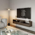 Selsey TV Lowboard - Colour Wisconsin Walnut Modern TV Chest of Drawers 150 x 30 x 30 cm (W x D x H) TV Base Cabinet for Living Room Cabinet with Flaps Push to Open Lowboard Hanging TV Cabinet Wall