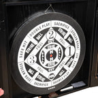 DMI Americana Dartboard Cabinet Set with 18-Inch Paper Dartboard, Reversible Baseball Game, Built-in Cricket Scoring, Darts, Chalk & Mounting Hardware – Classic Black Finish