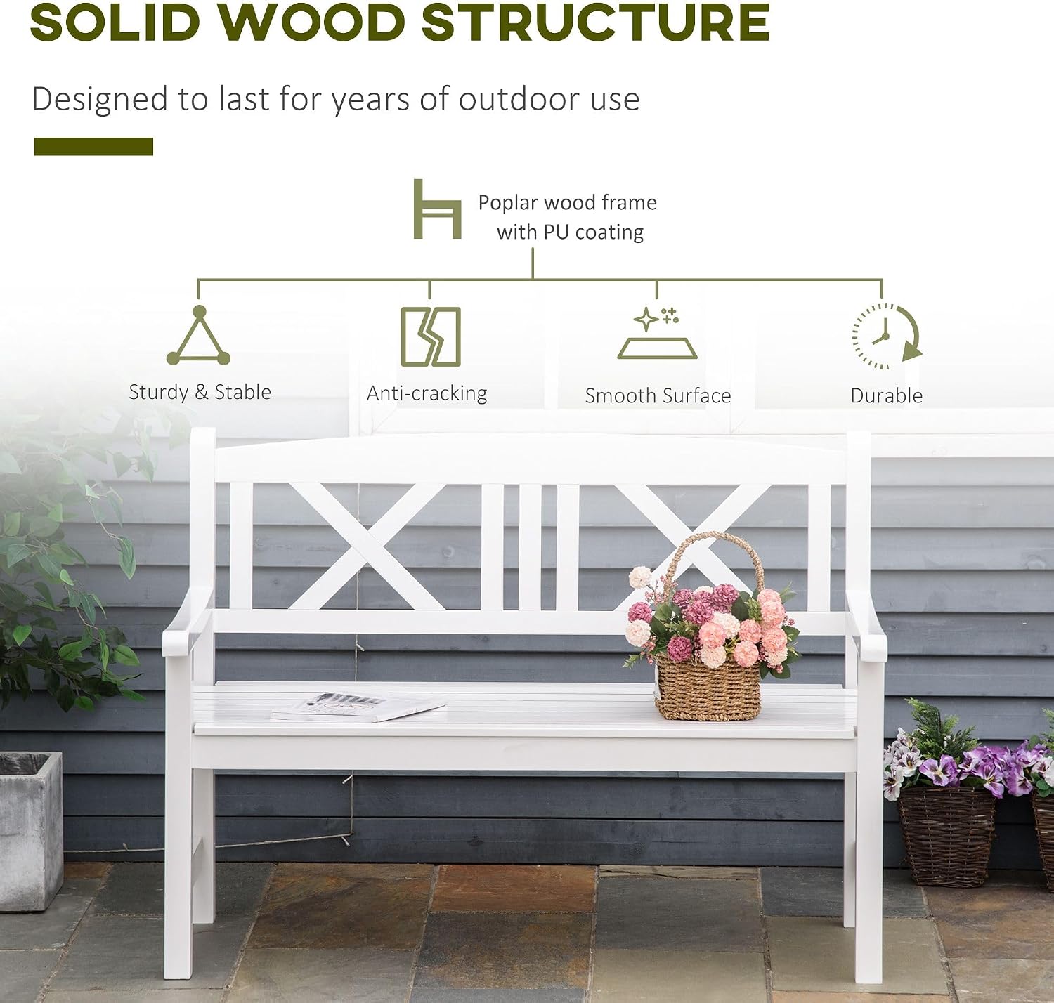 Rustic Style Wooden Bench