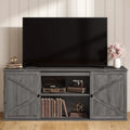 VASAGLE Farmhouse TV Stand for TVs up to 65 Inches, Entertainment Center with Storage Cabinets and Sliding Barn Doors, Media Console Table for Living Room, Grey ULTV535G101