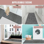 Runner Rug 2 ft x 6 ft Indoor/Outdoor Low Profile, Hallway, Kitchen, Patio, Deck Area, RV, Entryway, Garage, with Non-Slip Rubber Backing, Gray with Black Stripe, Custom