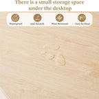 weselon 43"-59" Extendable Round to Oval Dining Table with Hidden Storage, Modern Wooden Kitchen Table with Fluted Sliding Door Cabinet, Expandable Dinner Table for Dining Room Living Room (Natural)