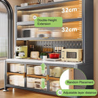 Kitchen Pantry Storage Cabinet, Modern Hutch with Storage Drawers, Coffee Bar Workstation, Farmhouse Pantry Cabinet, for Kitchen, Bedroom, Dining Room, Office(White,152x90cm/59.8x35.4in)