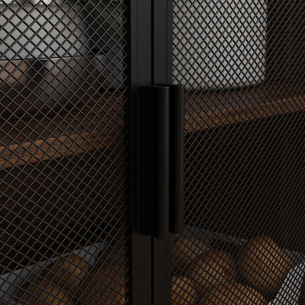 AIEGLE Large Kitchen Hutch Pantry Cabinet, Storage Kitchen Pantry in Metal Frame, Storage Cupboard with Metal Mesh Door, 6 Drawer & Microwave Shelf, for Kitchen Living Room, Brown 70.9" Wide
