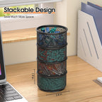 MaxGear Paper Clip Holder, Stackable PaperClip Organizer for Desk, 4 Pack Metal Mesh Paper Clip Holders with Non-Slip EVA Pad, Desk dispensers for Office Binder Box, Black