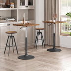 MAHANCRIS Bar Table, Height-Adjustable Pub Table 26.8-36.2 Inches, Cocktail Tables with Base, Counter Height Table for Small Space, Easy to Assemble, Rustic Brown and Black BTHR5501