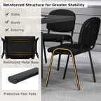 COSTWAY Guest Reception Chairs Set of 10, Stackable Conference Chairs with Upholstered Seat & Ergonomic Back, Waiting Room Chairs for Office, Reception Room, Conference Room, Events