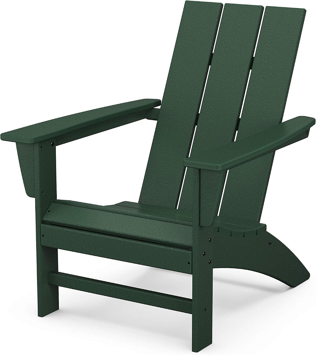 POLYWOOD Modern Adirondack Chair & SBT18GR South Beach 18" Outdoor Side Table, Green