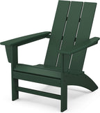 POLYWOOD Modern Adirondack Chair & SBT18GR South Beach 18" Outdoor Side Table, Green