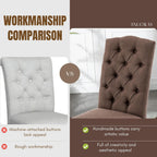 Tufted Upholstered Parsons Dining Chair Set Fabric Diner Accent Stylish Modern Kitchen Living Room with Button Sturdy Solid Wood Legs, 4-Pack