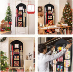 Woodoulogy Hanging Gift Wrapping Paper Storage, 48x24 (Extra Large) Black Double-Sided Christmas Wrapper Bag Container, Oxford Long Craft Roll Organizer, Present Wrap Holder for Closet, Door