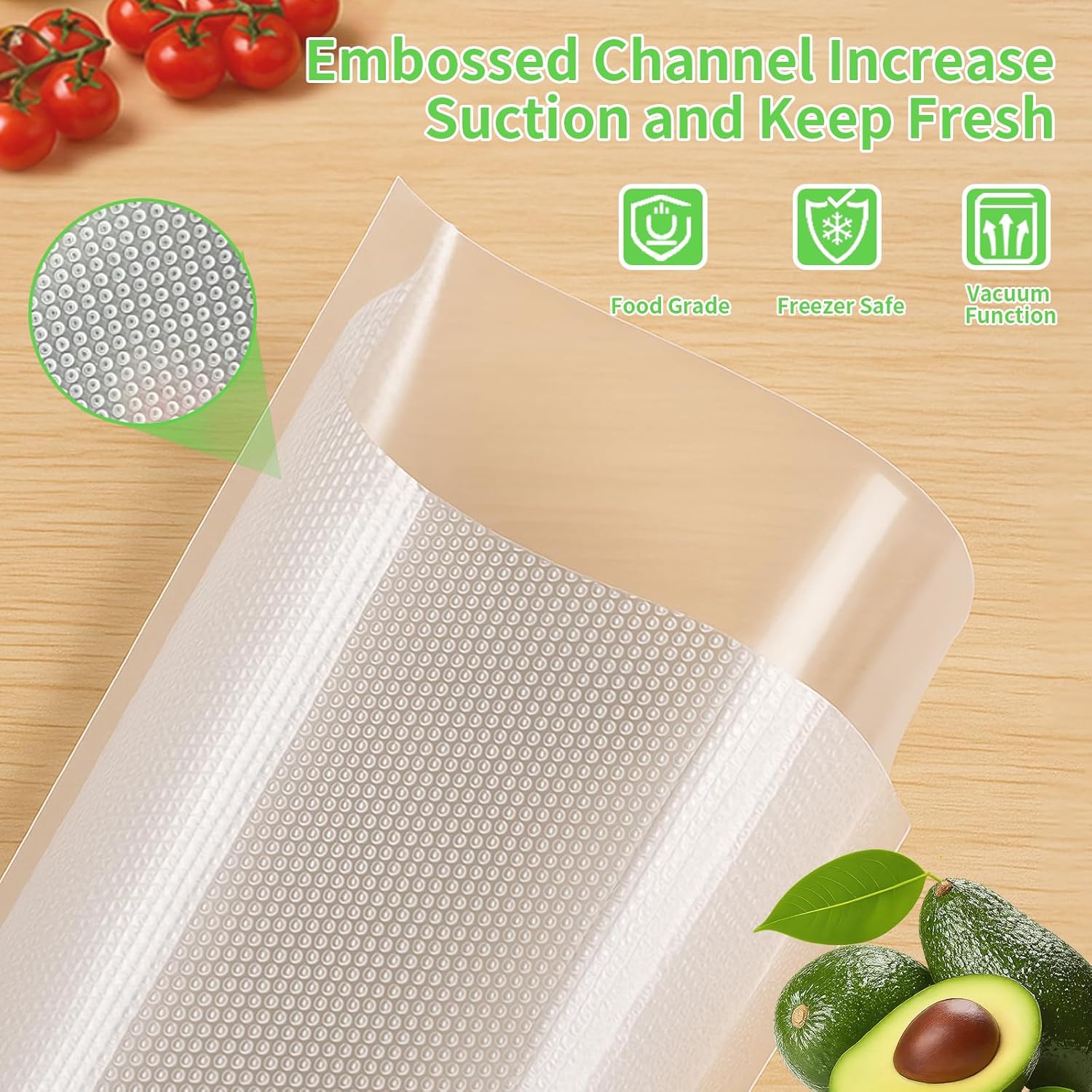 MakMeFre (Total 150Feet) 11” x 150’ Vacuum Sealer Bags Rolls with BPA Free,Heavy Duty Vacuum Food Sealer Storage Bags Rolls,Cut to Size Roll,Great for Sous Vide