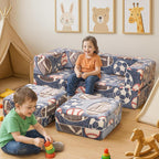 Cvortll Modular Kids Play Couch, Glow in Dark Kids Sofa, Child Sectional Sofa, Toddler Play Couch Fold Out Kid Sofa for Playroom & Bedroom Furniture for Boys Girls, Ball