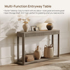 SICOTAS Entryway Table with Storage Shelf, Modern Console Table, Fluted Narrow Entry Table 94.64" Entry Way Table, Wooden Couch Table Behind Sofa for Living Room Hallway Entrance Foyer, Grey Alder