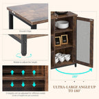 LVSOMT Mini Coffee Bar Cabinet for Home Kitchen, 27.5'' Coffee Stand Station with Adjustable Shelves & Door, Farmhouse Sideboard Buffet for Small Space, Dining Room, Living Room, Industrial Brown