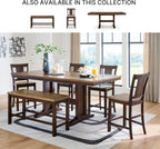 Signature Design by Ashley Sharlander Casual Counter Height Dining Bench with Foot Rest, Light Brown & Dark Brown