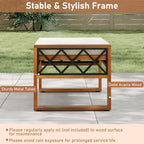 Tangkula Rattan Wicker Outdoor Ottoman Set of 2, Patio 3-in-1 Footstools with Removable Cushions, Additional Seating and Side Tables for Porch, Backyard & Poolside (Off White)