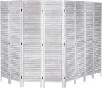 VEVOR Wood Room Divider, 8 Panel Wood Folding Privacy Screen, 66.9 Inches Tall Indoor Louvered Wooden Partition, Portable Decoration Screen, for Room Separation, Home, Office, Restaurant & Bedroom