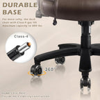 LEMBERI 500lbs Big and Tall Office Chair, Heavy Duty Executive Chair, High Back Desk Chair, Adjustable Lumbar Support, Pocket Spring Cushion, for Heavy People (Brown)
