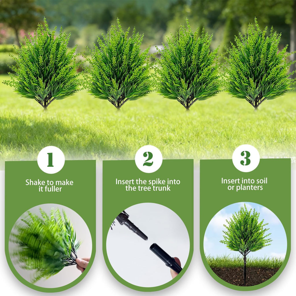 4 Pack Artificial Boxwood Topiary Ball Trees Outdoor, UV Resistant 16.2" Fake Green Plants with Spikes, Faux Cypress Bushes for Front Porch Planters, Summer Garden Yard Lawn Decor