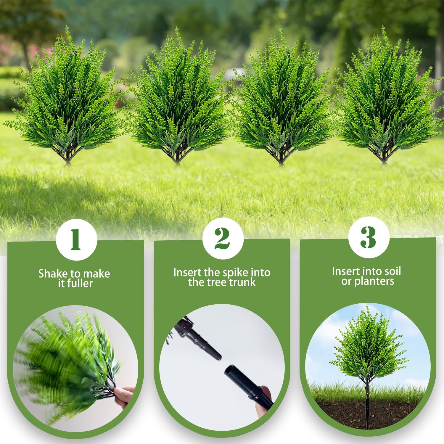 4 Pack Artificial Boxwood Topiary Ball Trees Outdoor, UV Resistant 16.2" Fake Green Plants with Spikes, Faux Cypress Bushes for Front Porch Planters, Summer Garden Yard Lawn Decor