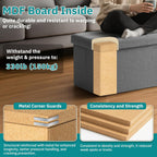 30-INCH Storage Ottoman Bench, Footrest with Storage, End of Bed Bench Coffee Table for Living Room, Bedroom, Entryway, Dark Gray