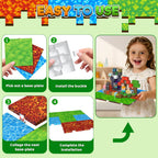 Magnetopia 8PCS Magnetic Blocks Base Plate, 4" x 4" Powerful Magnetic Building Block Base Plates for Kids, Magnet Toys, STEM Learning Sensory Toys, Birthday Gifts for Boys & Girls Ages 3+
