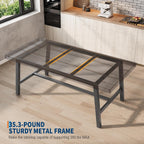 Garvee Industrial Dining Table for 6-8, 70.87" Heavy Duty Rectangular Kitchen Table with 2"×2" Metal Legs & Wood Top, Large Dining Table for Home Office, Dining Room, Black